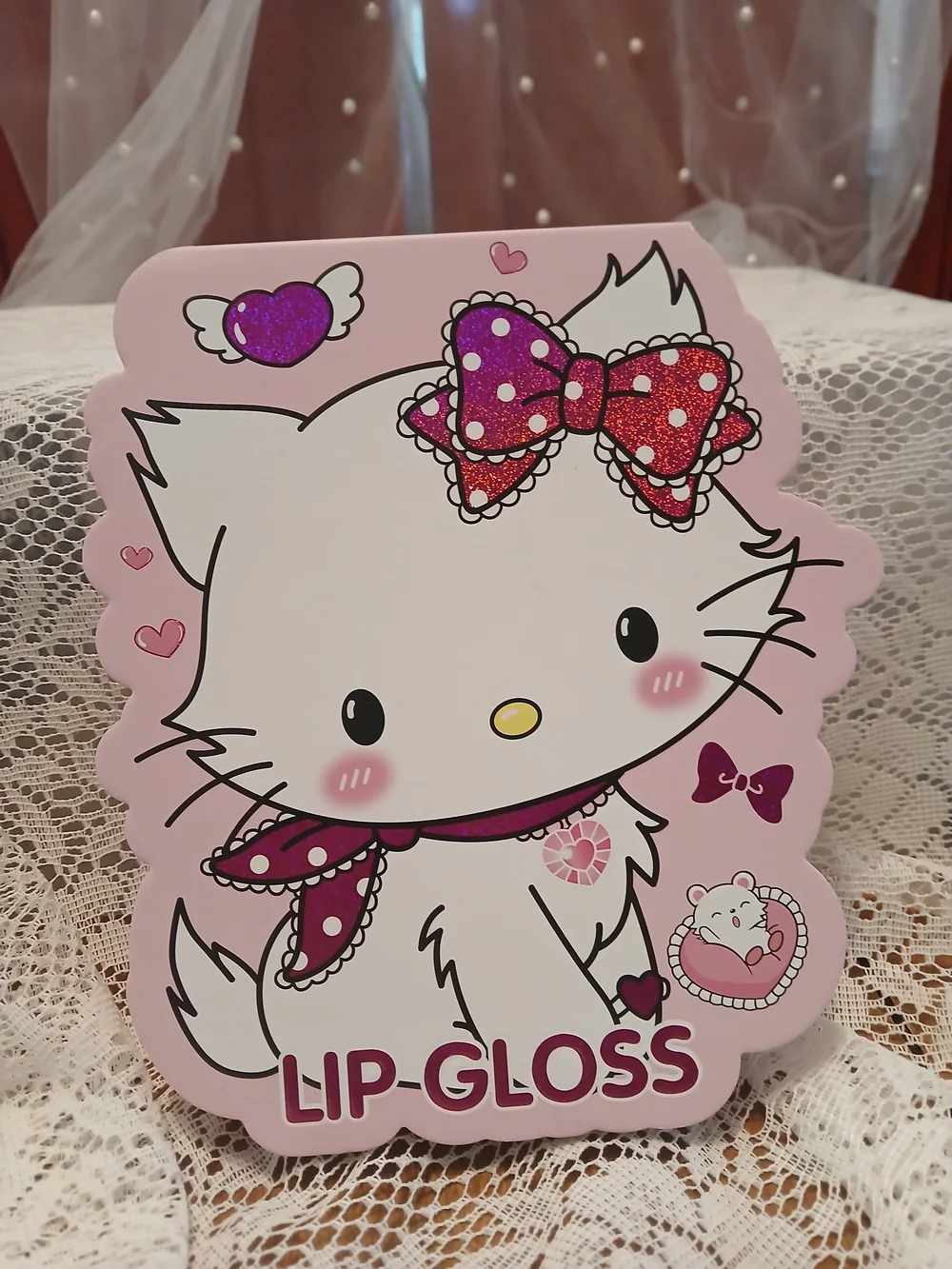 GIRABELLA Lip Gloss Set OF 6 with Cute Kitty Graphic